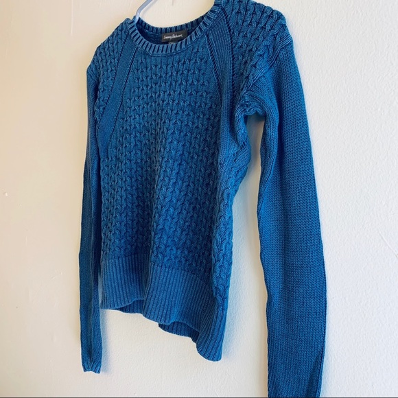 NWOT Tommy Bahama Knit Sweater Blue Navy Crochet - Picture 6 of 7